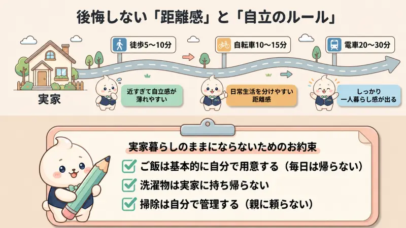 実家近く一人暮らしで後悔しない距離感
