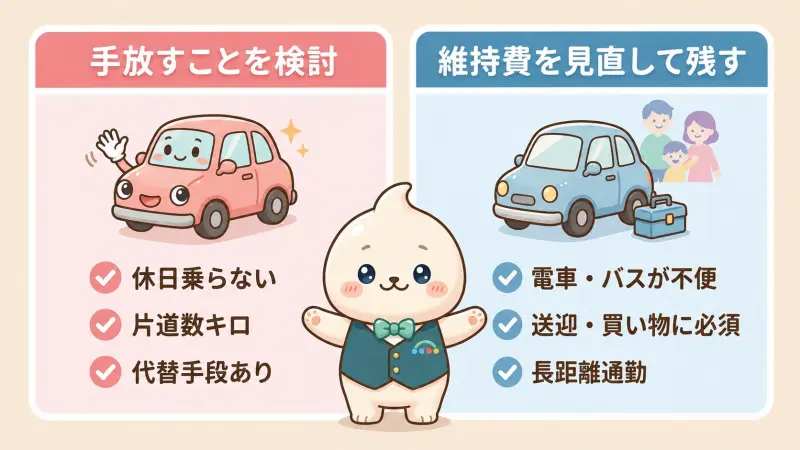 通勤車がもったいない人・もったいなくない人